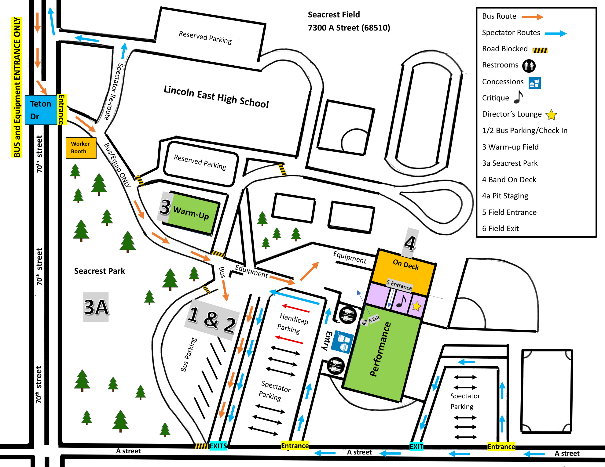 Capital City Marching Band Championships campus map